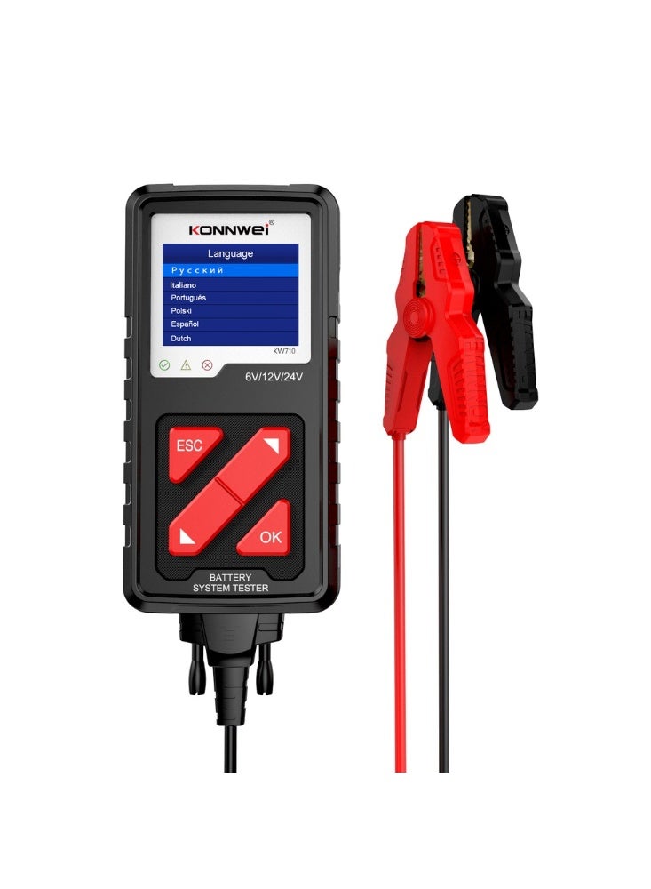 كونوي جهاز كونوي KW710 المحترف لفحص بطاريات السيارات 6V/12V/24V - حتى 2000 أمبير، فحص التدوير والشحن، شاشة ملونة، تحديثات مجانية دائمة - Image 1